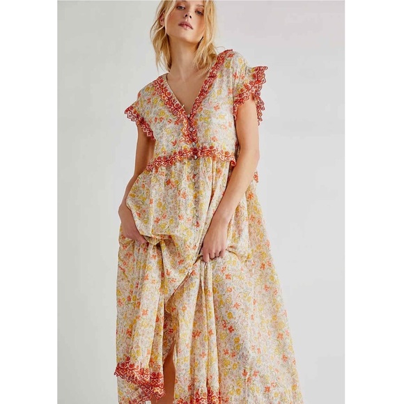 Free People Dresses & Skirts - NWT Free People Milania Floral Maxi Dress, Confetti Combo - Size S